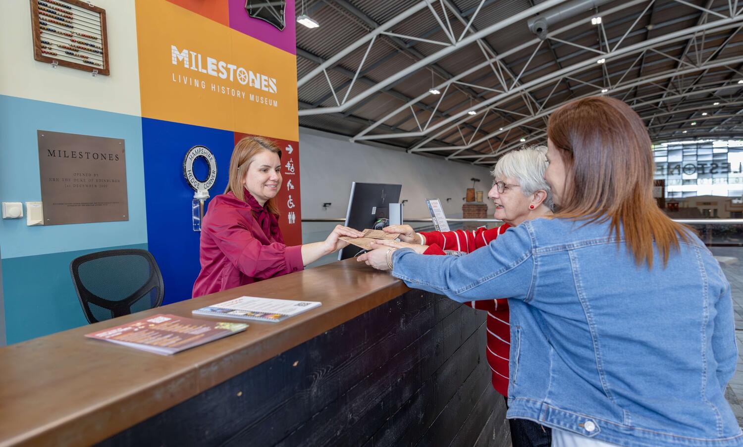 Buying tickets on our front counter