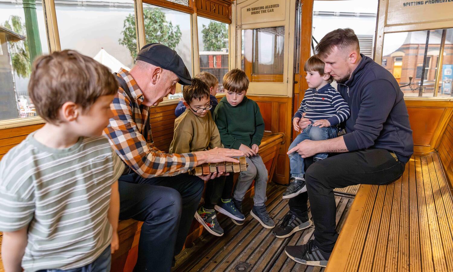Children getting an interactive demonstration