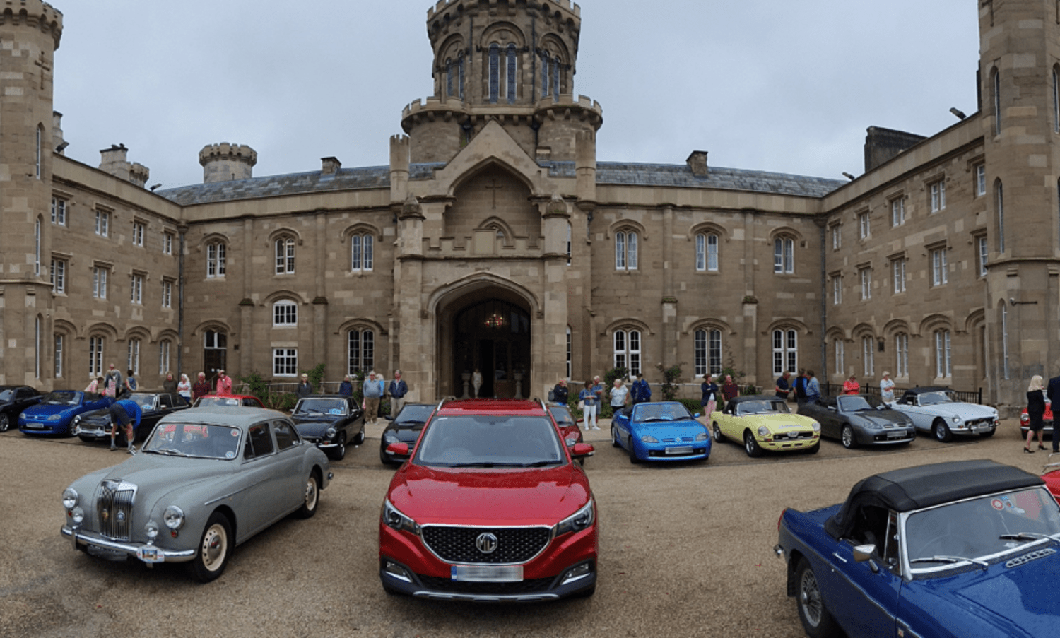 MG Car Club in front of Manor