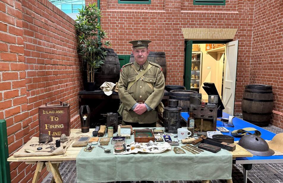 Man in 1940s costume