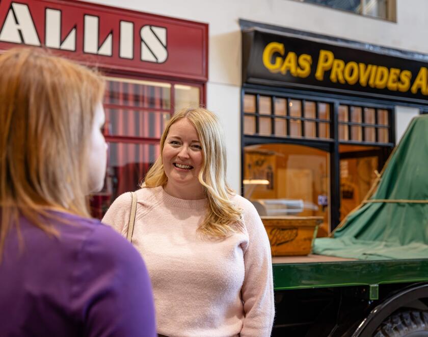 Two female friends visiting Milestones Museum 