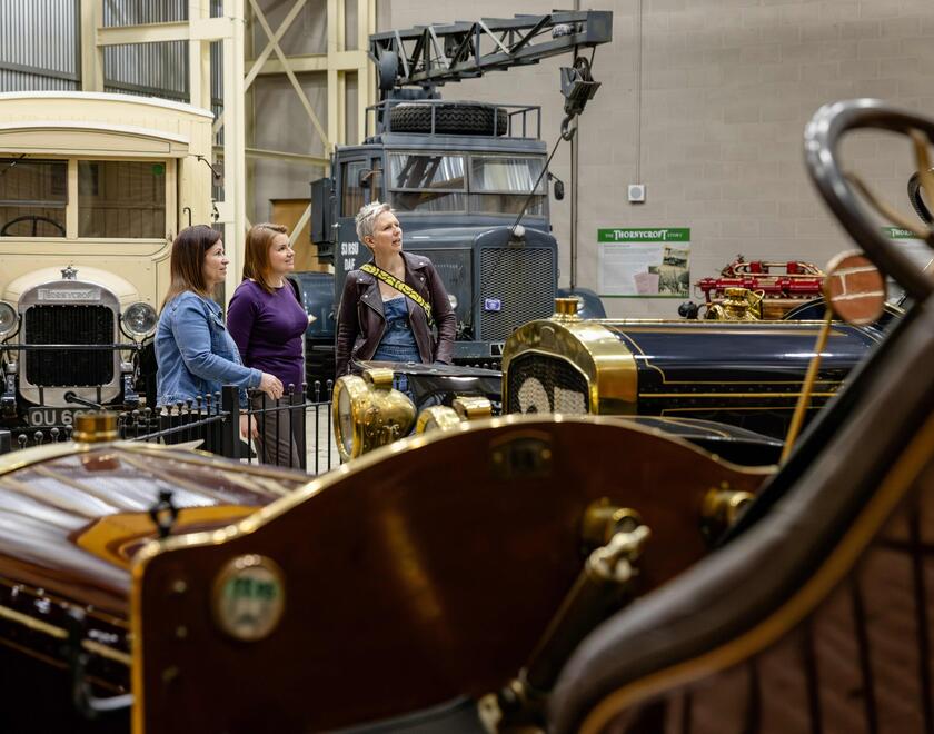 Group looking at our classic vehicle collection