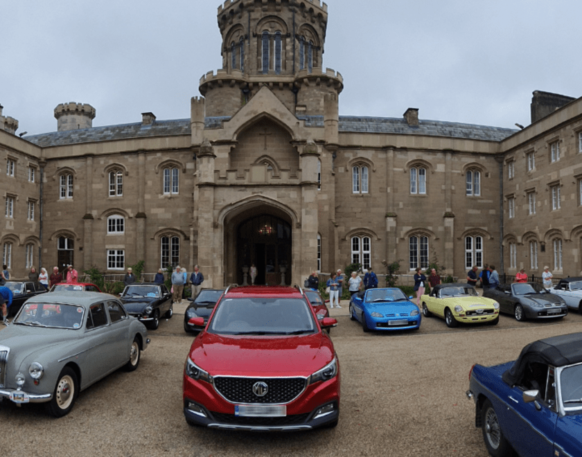 MG Car Club in front of Manor