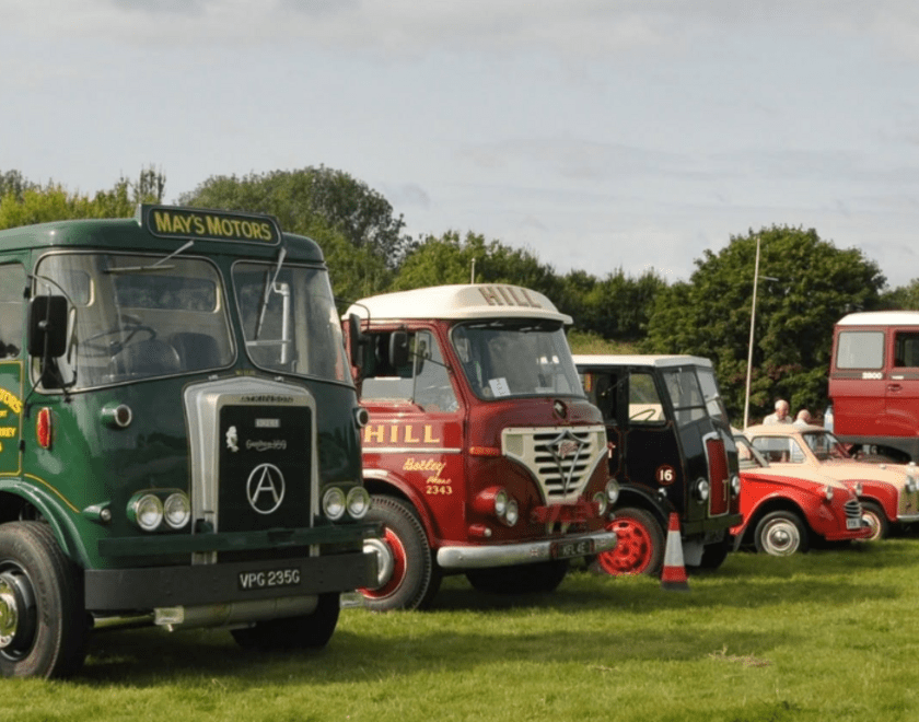 Vintage Vehicles lined up on the grass